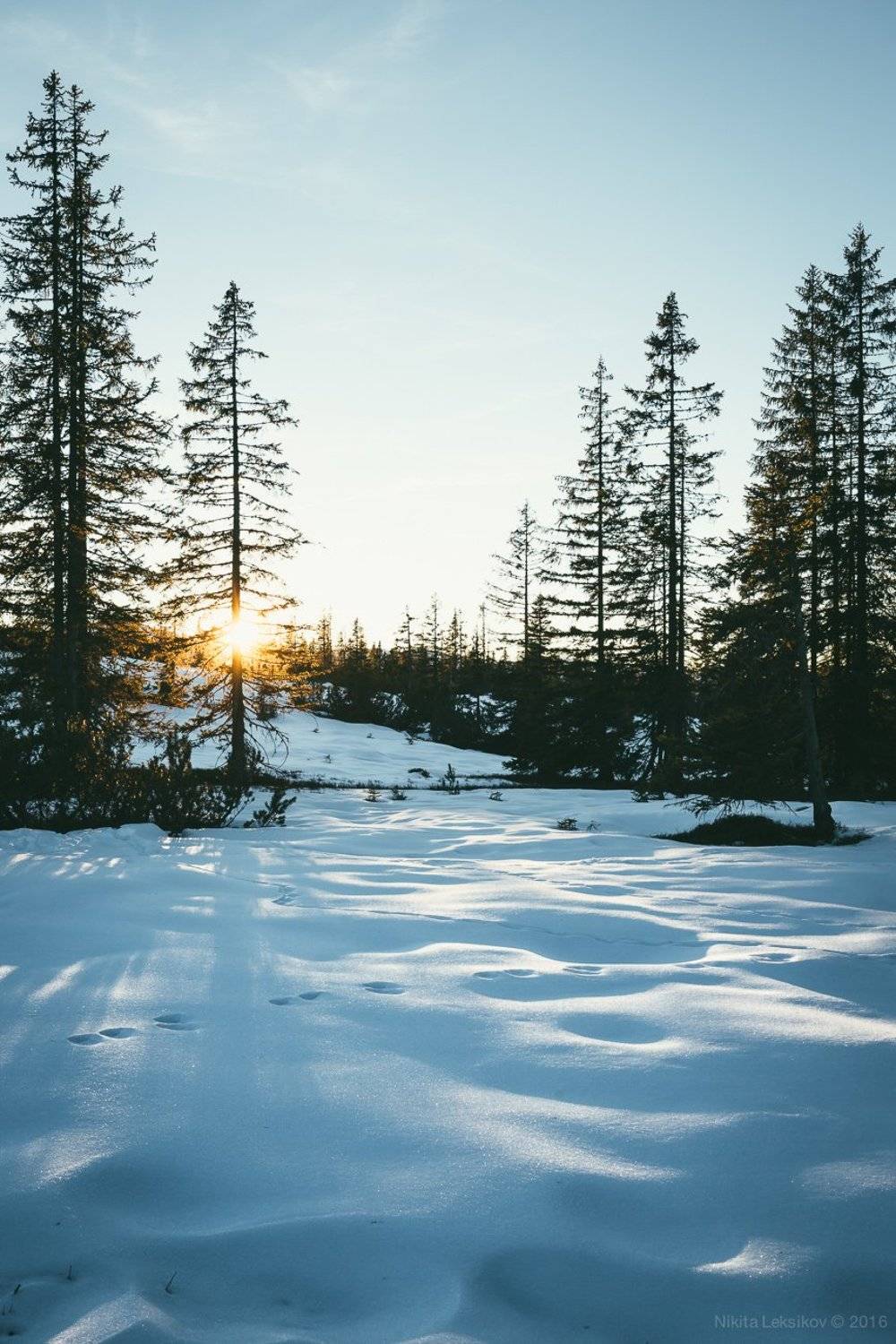 Австрия, горы, Альпы, закат, зима, снег, Nikita Leksikov