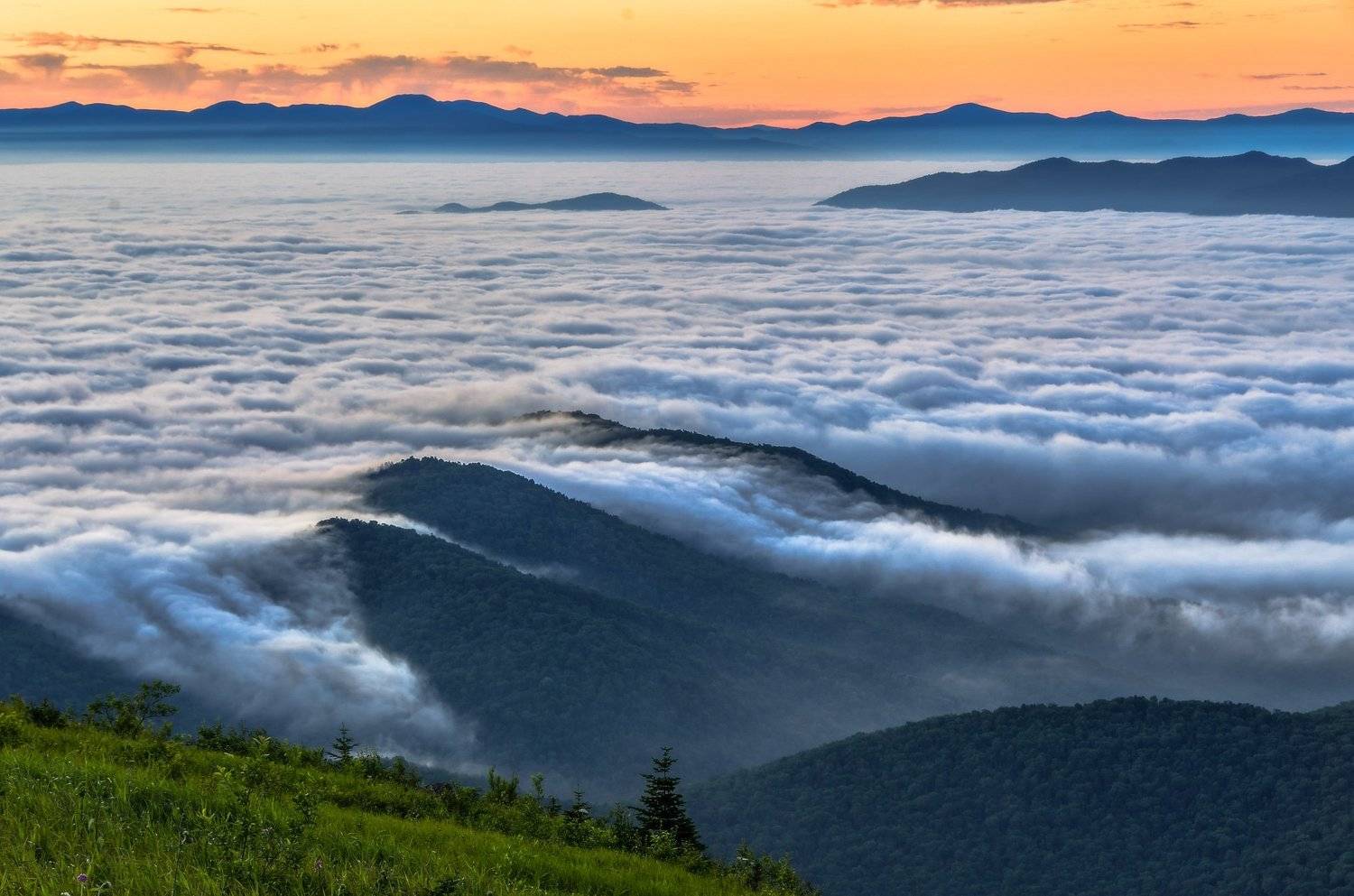 Приморье, Приморский край, Облака, рассвет, туман, Виталий Берков