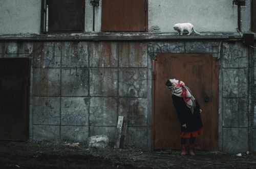 Девушка и кот