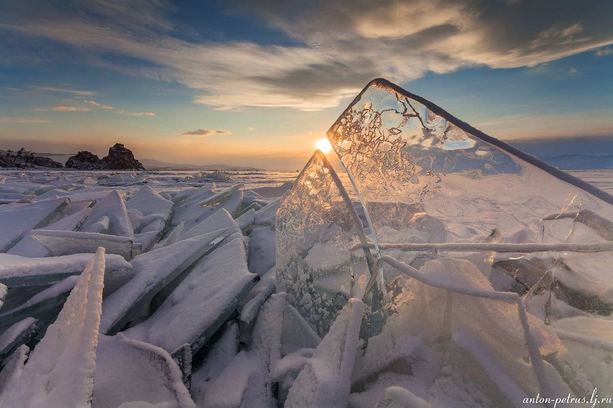 байкал, закат, шаманка, лед, Антон Петрусь