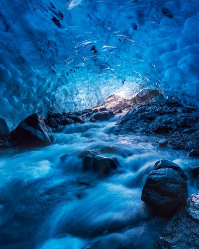 Blue ice cave.