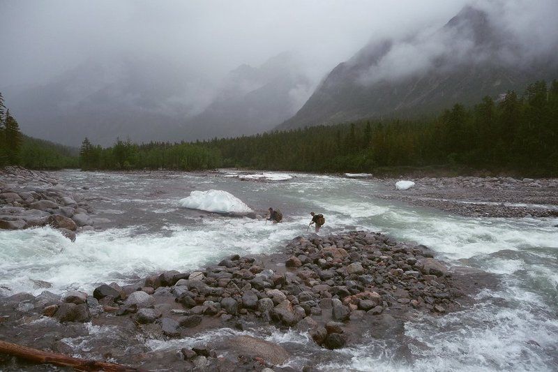 кодар,река,брод,туризм,снег,путешествие,kodar,river,ford,holiday,snow,travel Брод фото превью