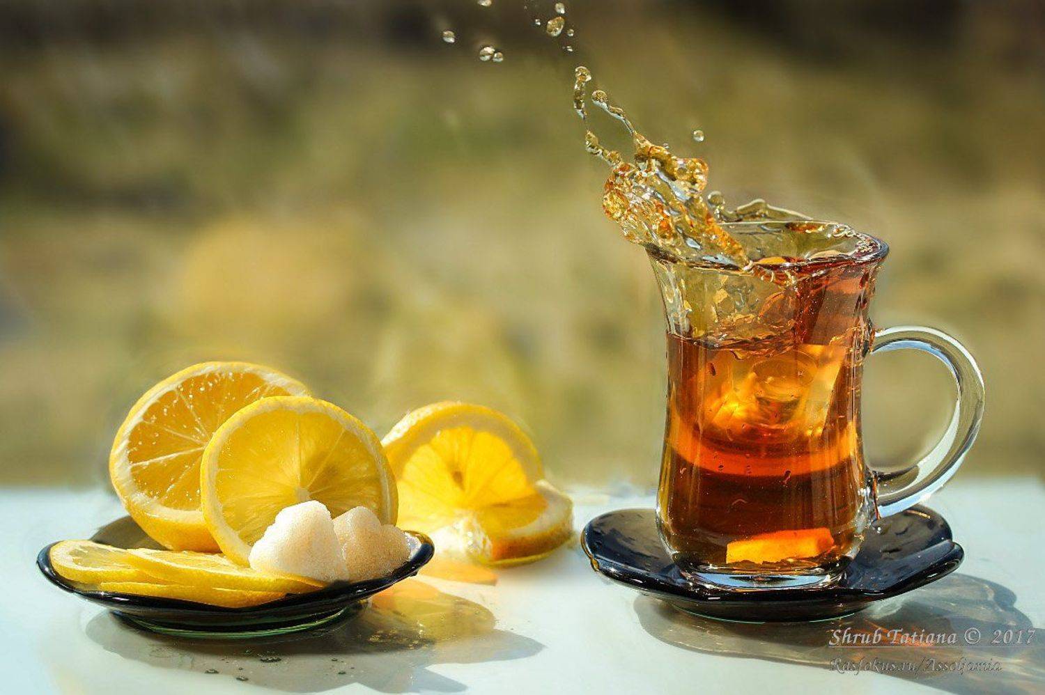 натюрморт, чашка, чай, лимон, брызги, Шруб (Беляева) Татьяна