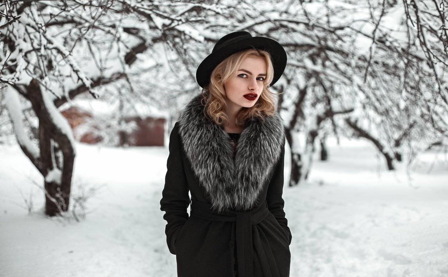 зима, природа, девушка, портрет зимой, снег, , Маховицкая Кристина