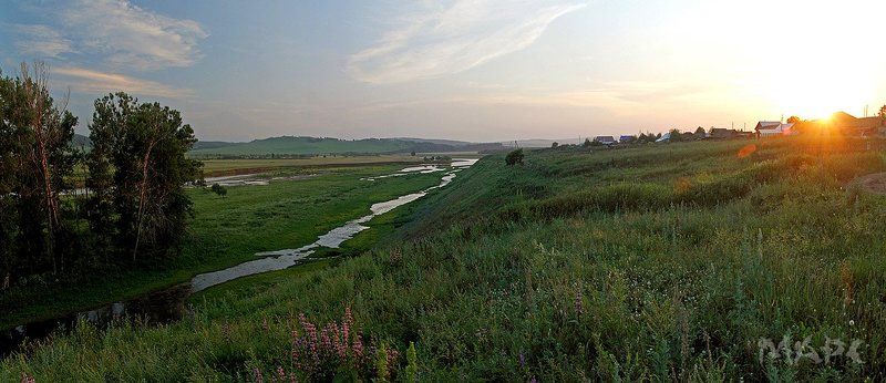 пейзаж деревня вечер лето башкортостан Вечер в деревне. фото превью