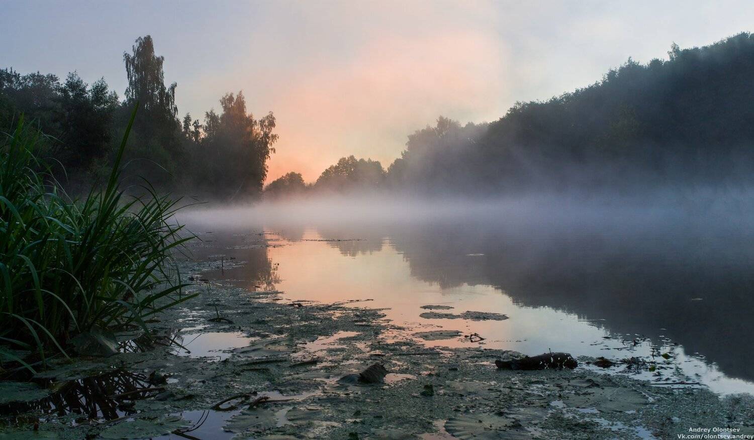 дубна, пейзаж, лето, рассвет, туман, canon, Андрей Олонцев