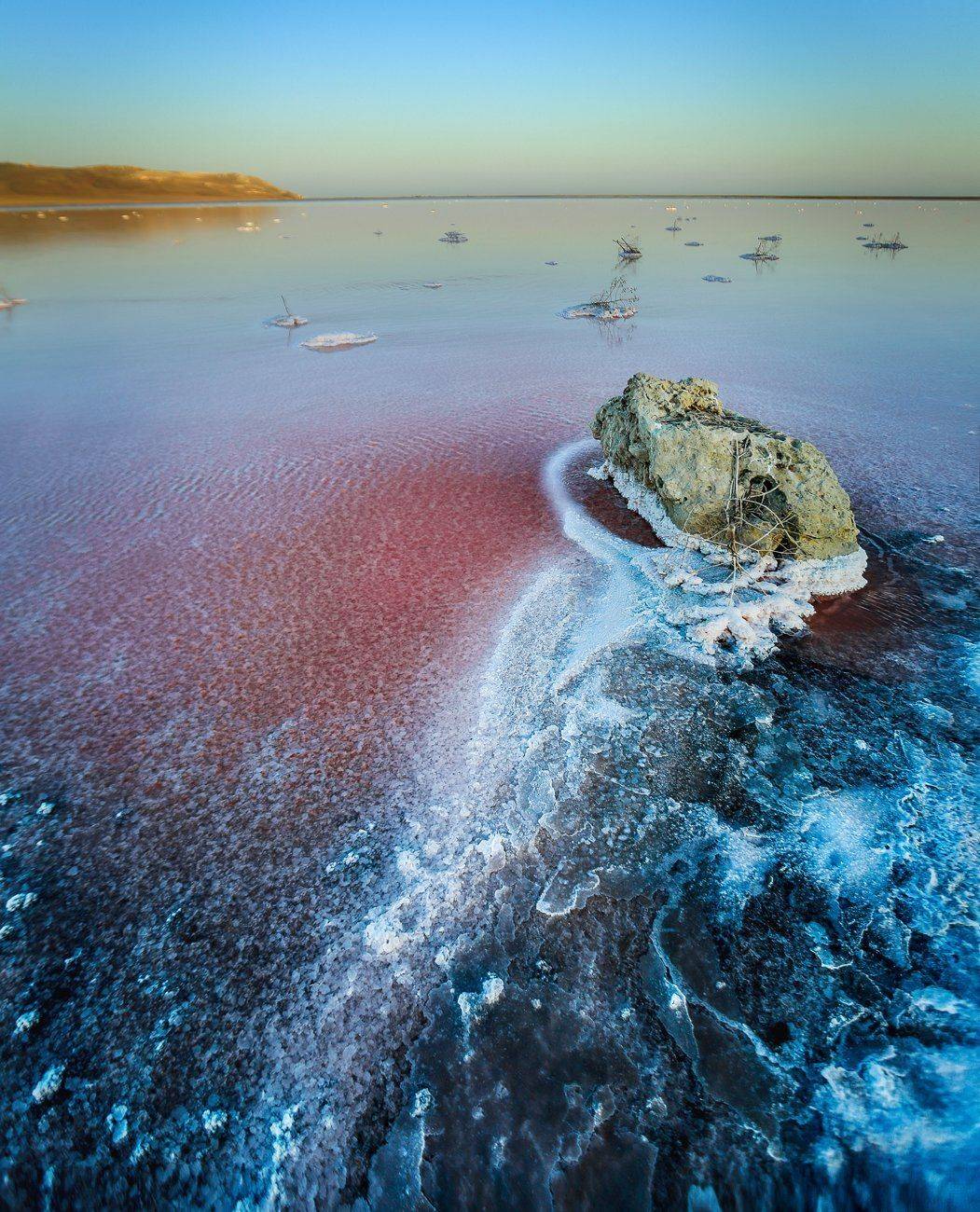 озеро,крым,соленое,розовый,закат,путешествие,пейзаж,день,вечер,природа,вода,соль,камень,небо, Elena Pakhalyuk