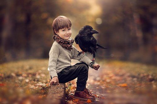 Мальчик и его ворон