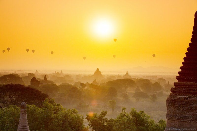 баган, мьянма, бирма, древнийгород, пагоды, храмы, буддизм, burma, myanmar, bagan, pagan, temples, temple, pagoda, sunset, oldcity, рассвет Утро в Багане фото превью