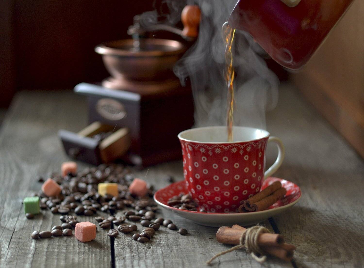 кофе, корица, чашка, кофемолка., Оксана Евкодимова