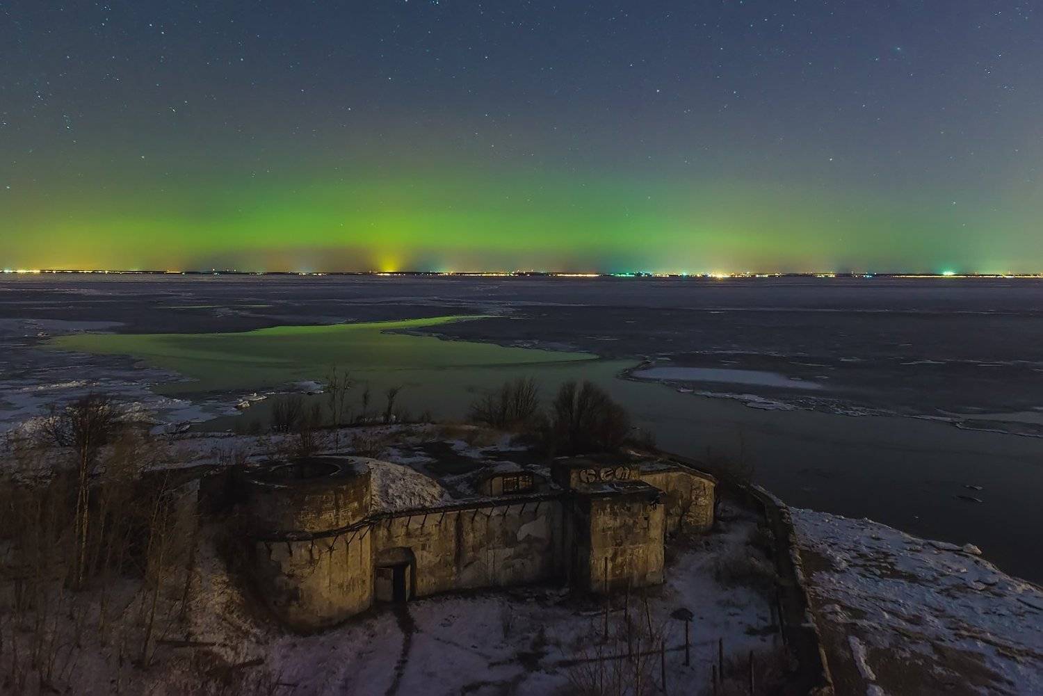 Северное сияние, Кронштадт, Котлин, Санкт-Петербург, Никонов Данил