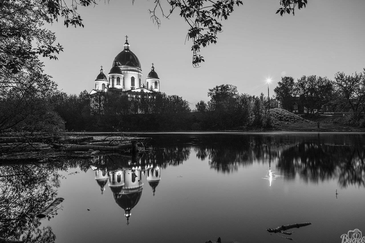 моршанск,собор,свято-троицкий собор,река,цна,чб,, Сергей Вьюнов