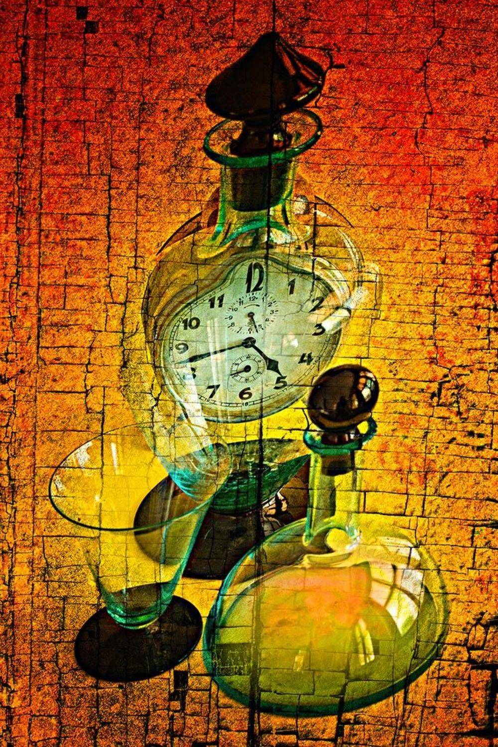 art, clock, color, colors, color image, concept, conceptual, composing, digital, digital art, editing, fine art, glass, green, photography, red, still life, surreal, surrealism, yellow,, Dr Didi Baev