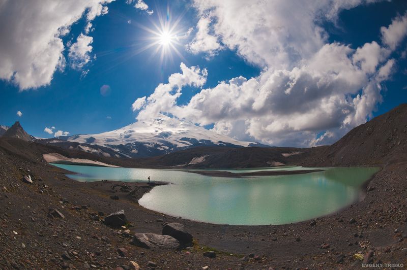 озеро, горы, кавказ, туризм, ночной пейзаж, эльбрус Озеро Северное Бирджалы фото превью