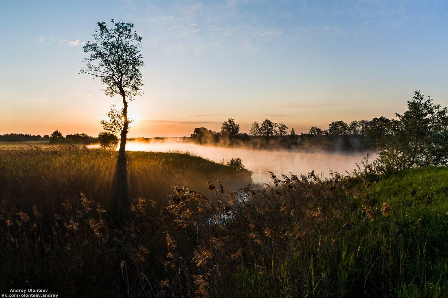 дубна, пейзаж, лето, рассвет, туман, canon, Андрей Олонцев