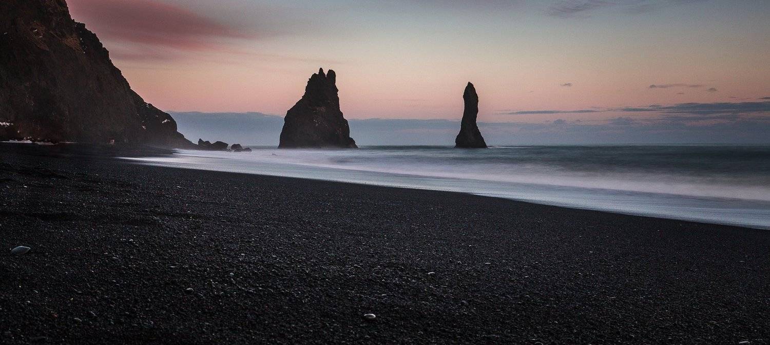 черный, песок, пляж, скалы, Александр Куренной