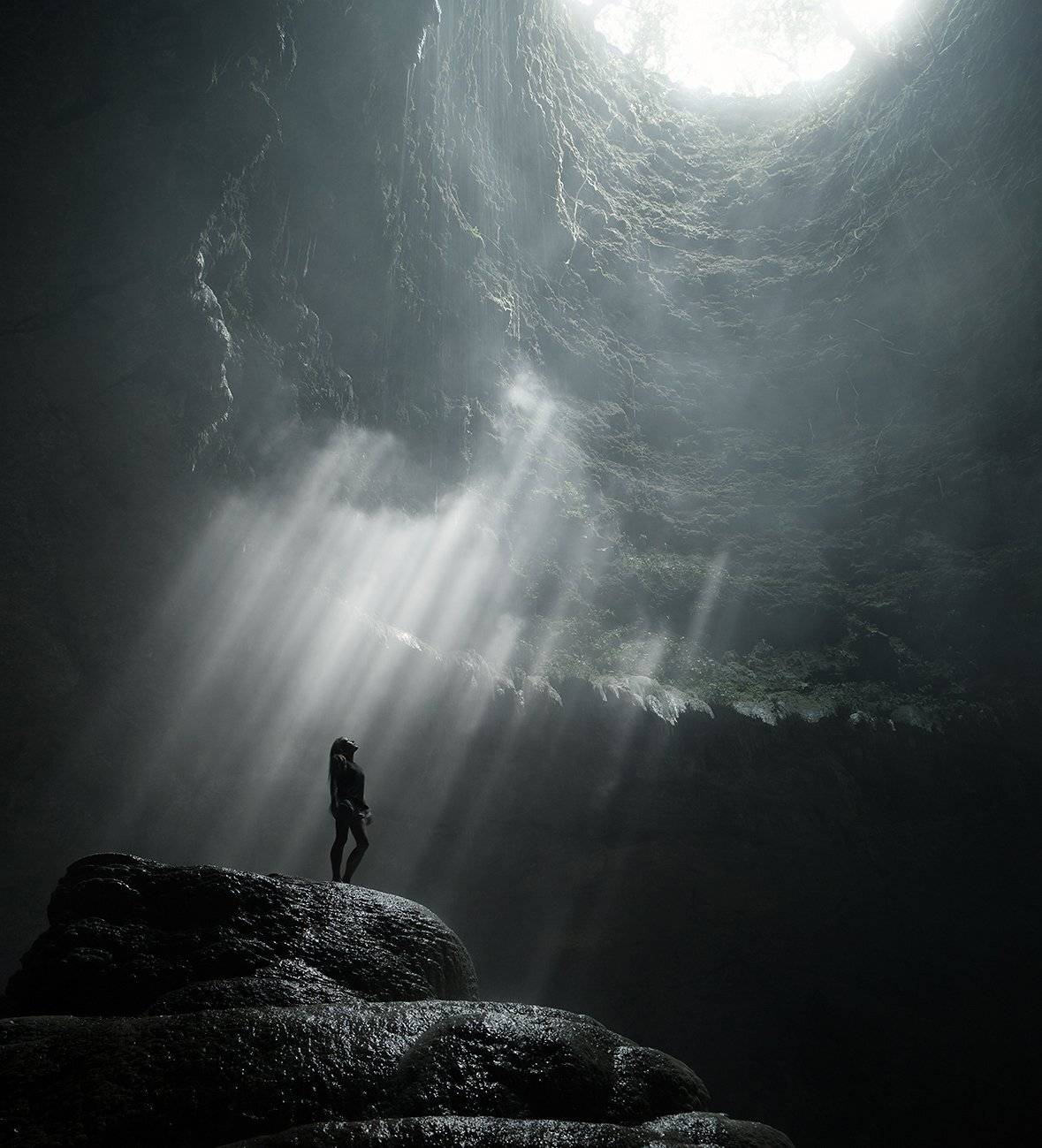 jomblang, girl, cave, indonesia, java, Сергей Луканкин