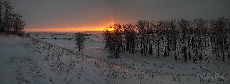 пейзаж деревня зима закат башкортостан Вечер в деревне. фото превью