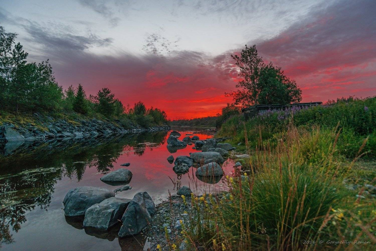 кольский, север,заполярье, хибины, река, лето,ночь, Роман Горячий