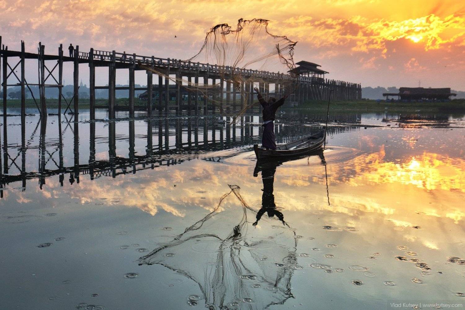 амарапура, утро, рыбак, рыбалка, сети, мост, бирма, мьянма, мандалай, amarapura, burma, myanmar, sunrise, ubein, bridge, teakwood, рассвет, fisherman, Владимир Куцый (Vlad Kutsey)