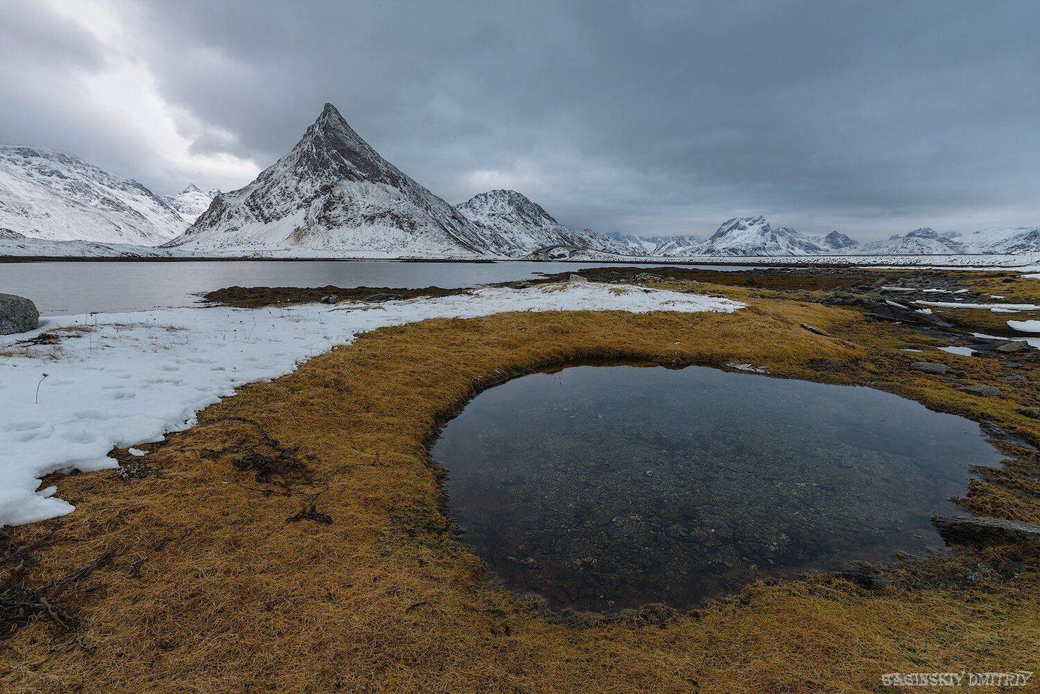 пейзаж, горы, норвегия, снег, облака, Dmitriy  Baginskiy