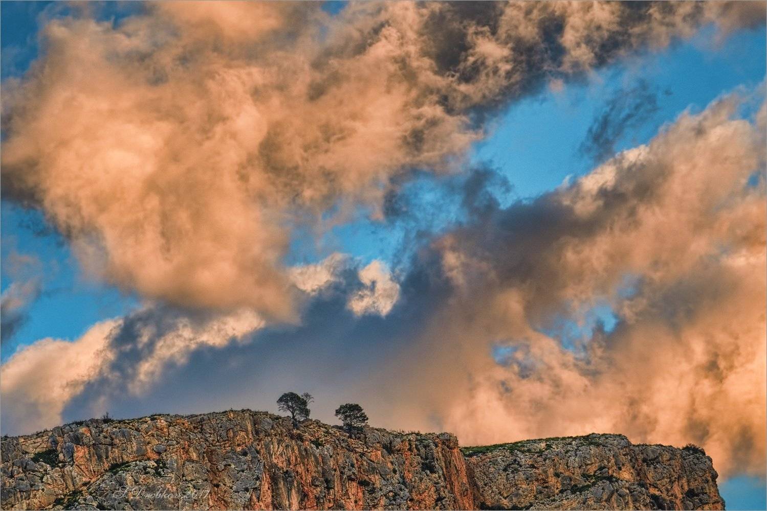 пейзаж, облака, небо, деревья, гора, Sergey Drobkov