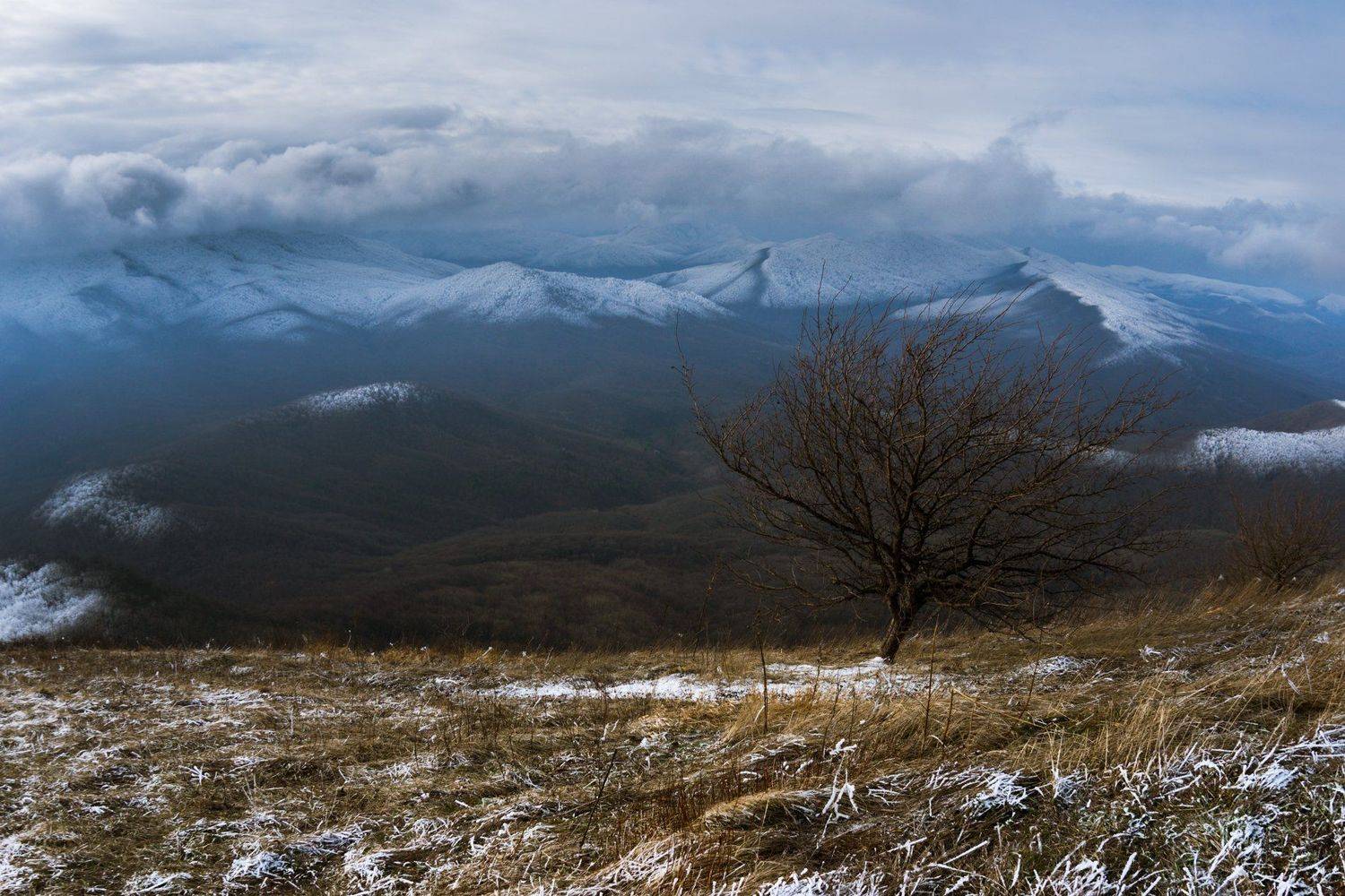 пейзаж, горы, дерево, облака, Угрюмов Игорь