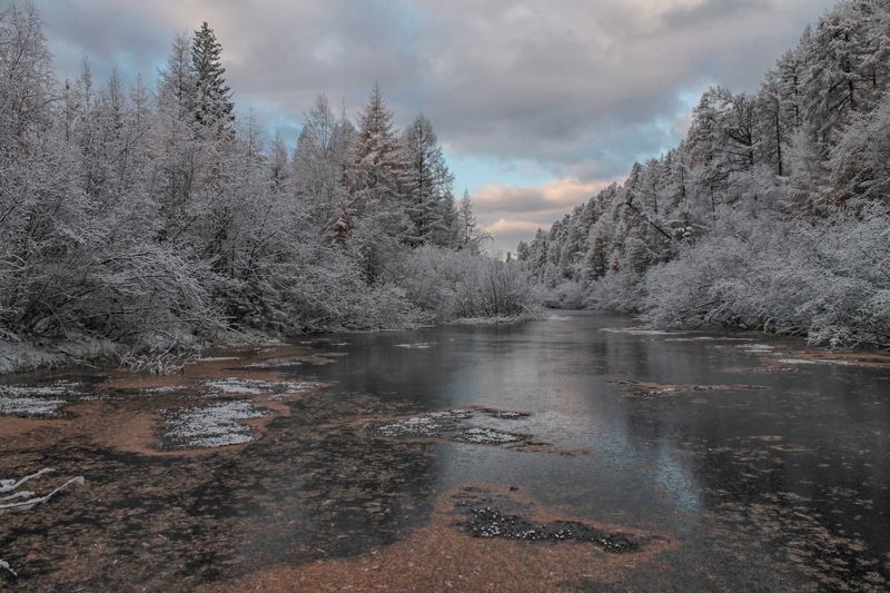 якутия, река чульман, нерюнгри, осень Снежный сентябрь фото превью