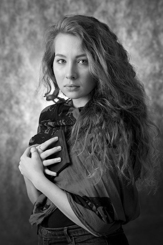 portrait,girl,b/w, портрет,девушка,чёрно-белое,ч/б, Анна фото превью