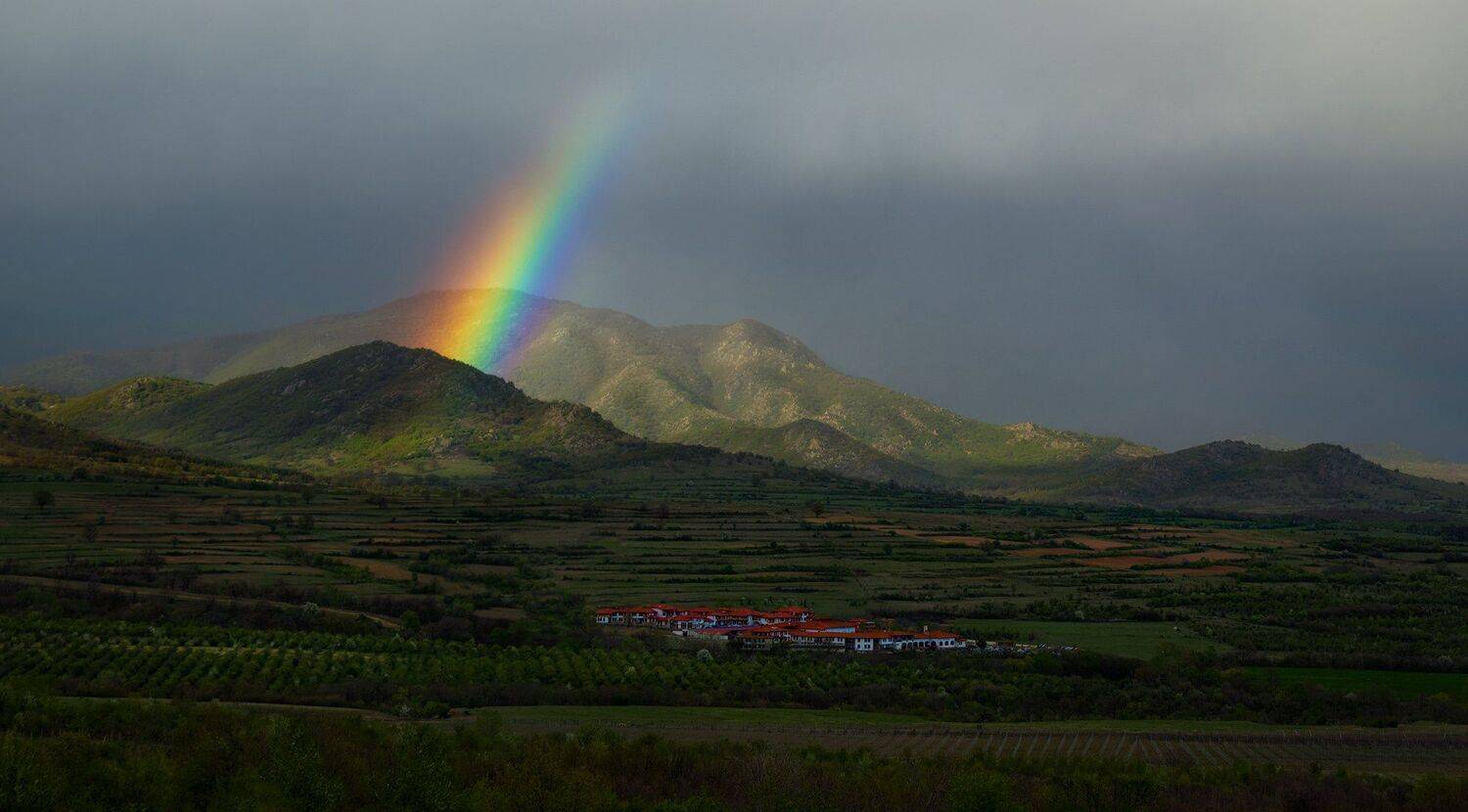 ranbow, clouds, mountain, Bulgaria, starosel, storm, spring, , Demenzzi
