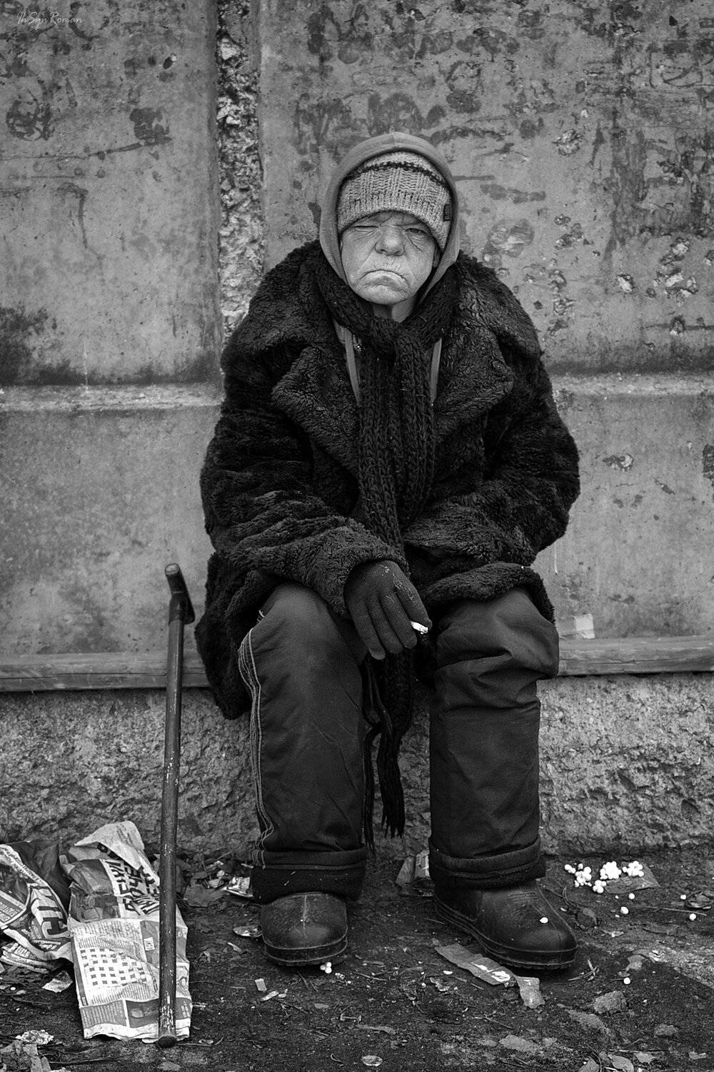 бомж,женщина, портрет, жанр,улица, Roma Krasov ( Chitinskiy )