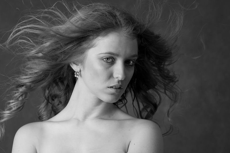 портрет,девушка,взгляд,ч/б,чёрно-белое,girl,portrait,b/w, Майя (1) фото превью