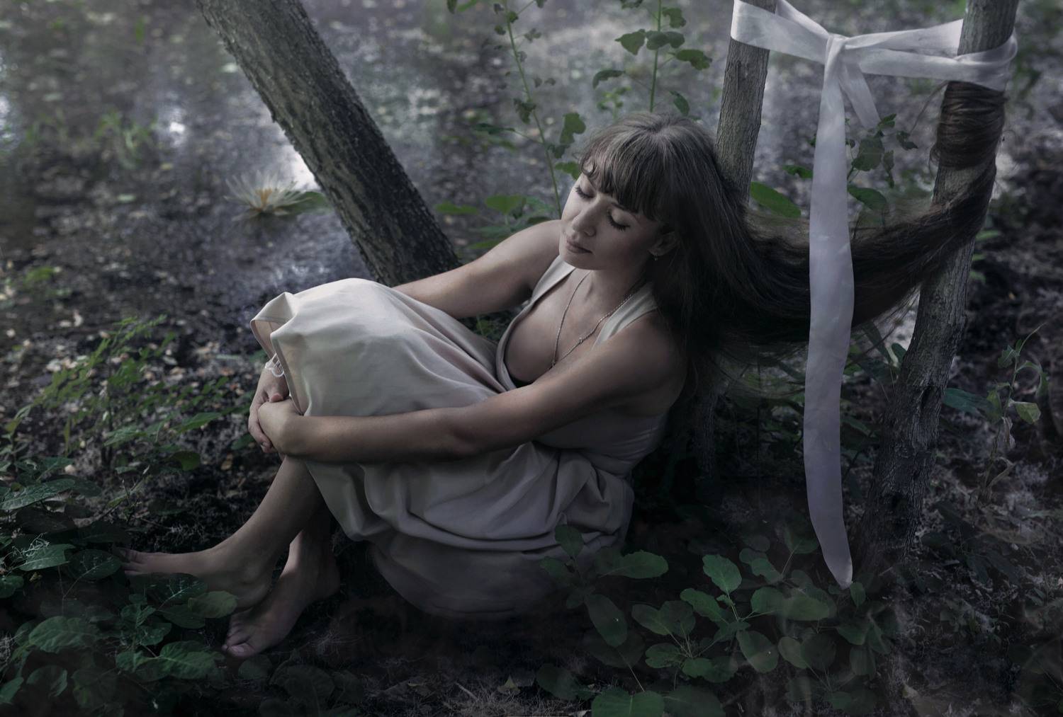 девушка,озеро,лес, Мария Буданова