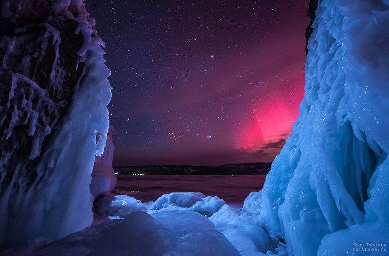 Северной сияние на Байкале фото превью