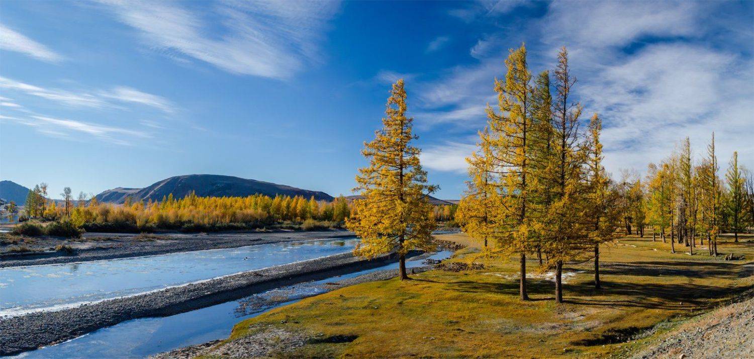природа, пейзаж, алтай, горы, горный алтай, сибирь, осень, панорама, берег, река,, Альберт Беляев