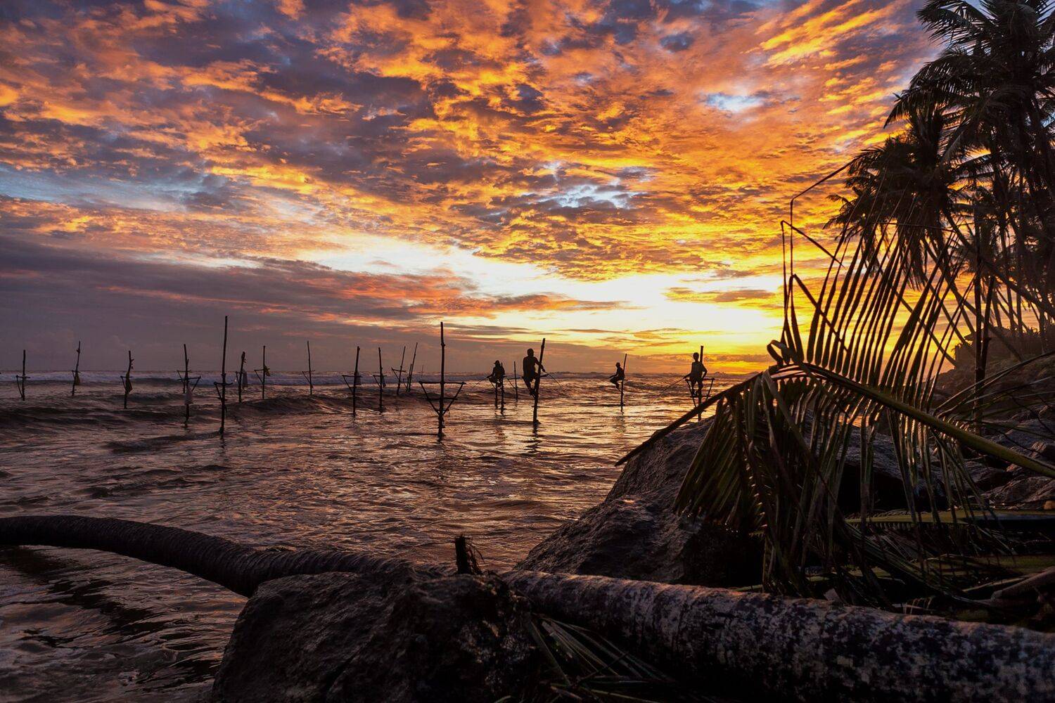шри-ланка, закат, остров, окена, рыбаки, облака, небо, солнце,, Никита Сердечный