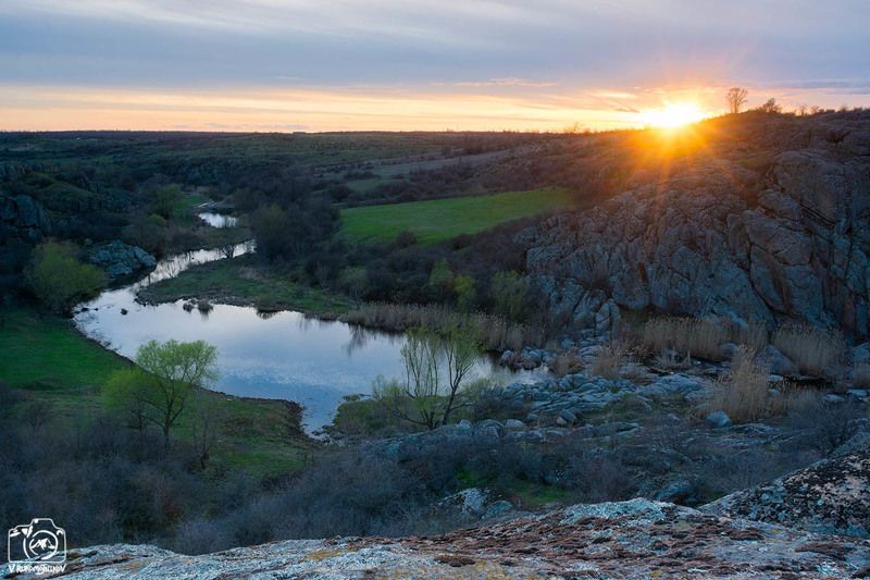 украина, актовский каньон, мигия, весна, степь, закат Весенняя фото превью