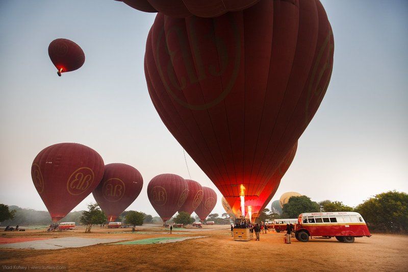 burma, myanmar, pagan, bagan, balloons, morning, asia, travel, воздушныешары, баган, подготовка, мьянма, бирма Ready to fly фото превью