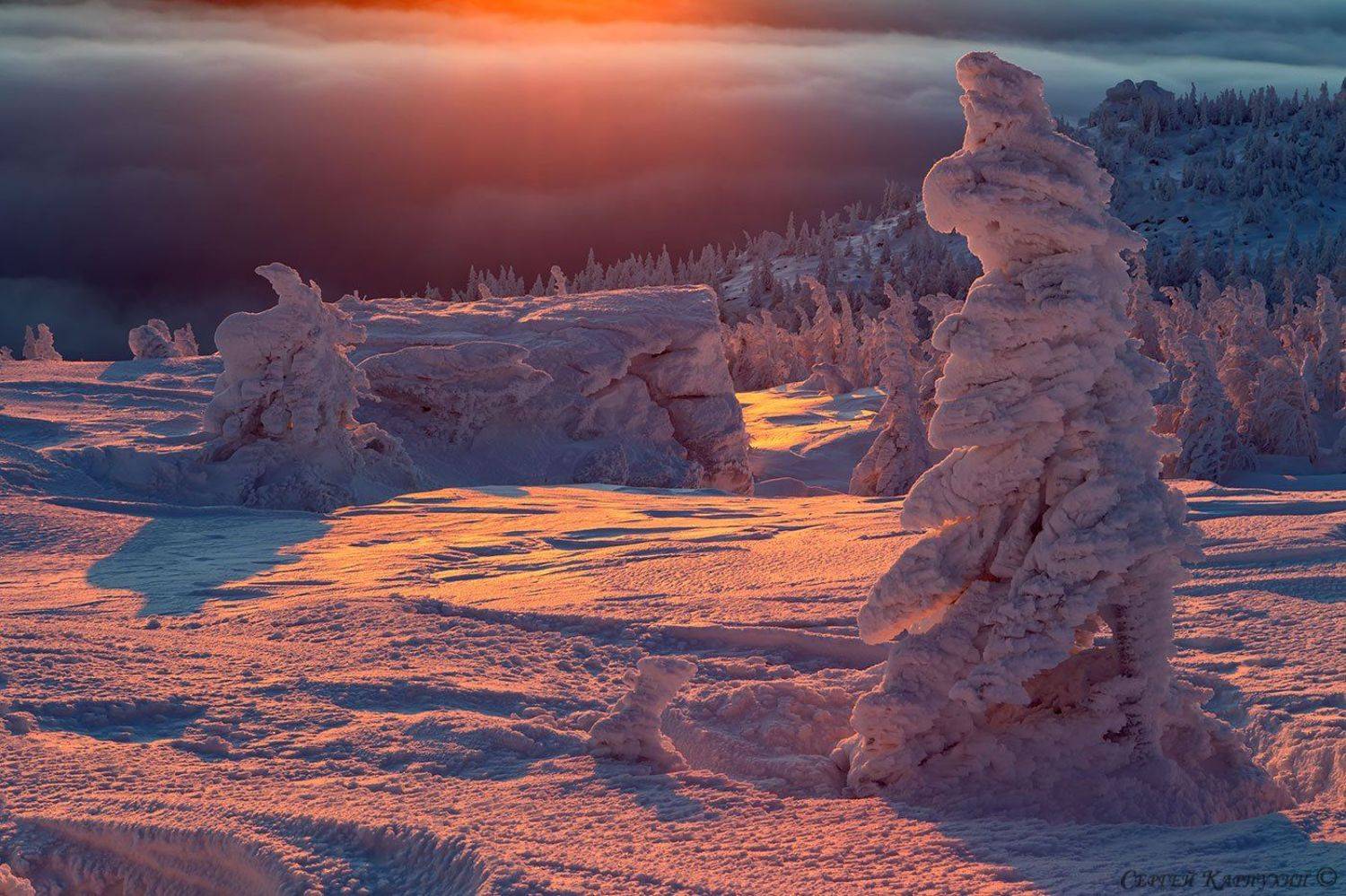 таганай, южный урал, восход, снег, Сергей Карпухин