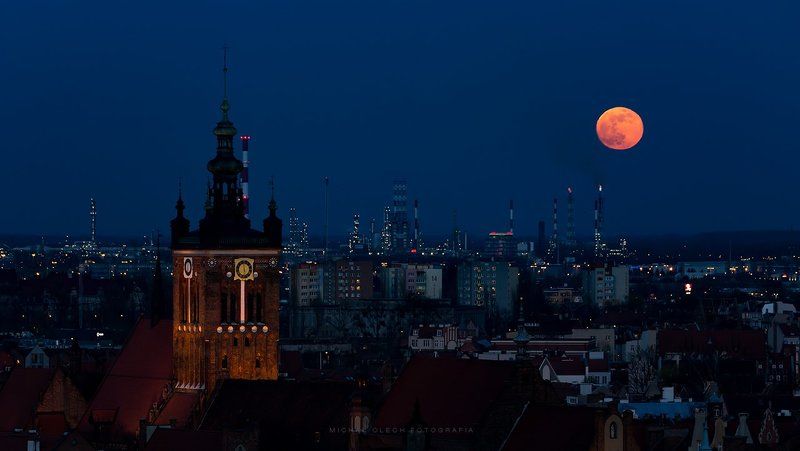 gdansk,poland,moon,moonrise,nightscape,гданьск,польша Moonrise фото превью