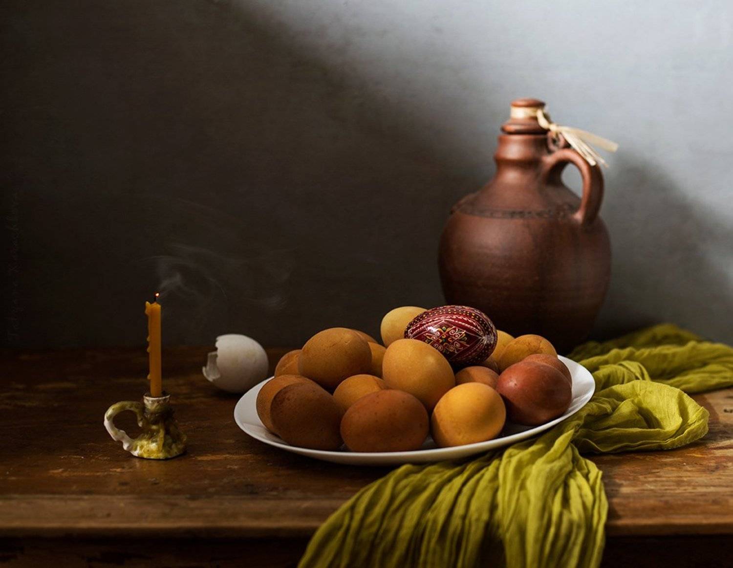 пасха, яйца, свеча, кувшин, Tatyana Karachkova