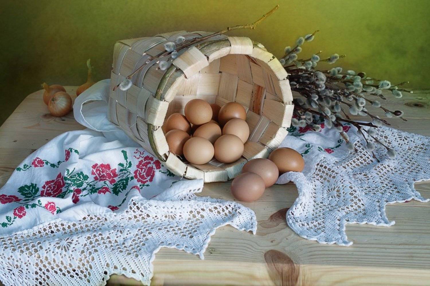 пасха,натюрморт,верба,пасхальное яйцо,в.павлухина,, Вера Павлухина