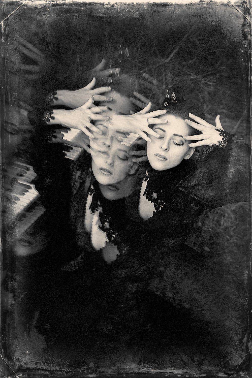 woman, portrait, black and white, outdoors, filter, Руслан Болгов (Axe)