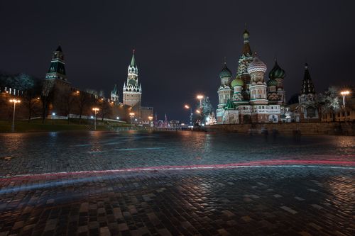 Красная площадь ночью.