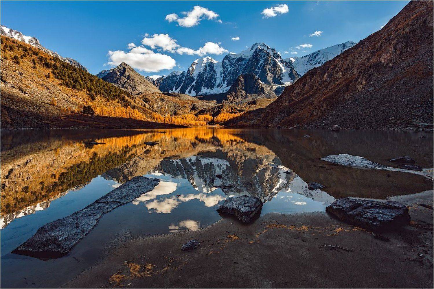 алтай,озеро,шавлинское,осень,золотая,горы ,лиственница, Николай Бузмаков