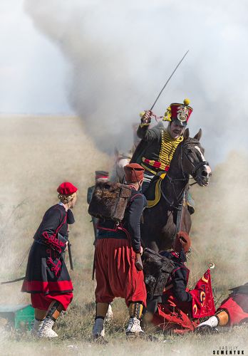 Альминское дело, атака гусар.