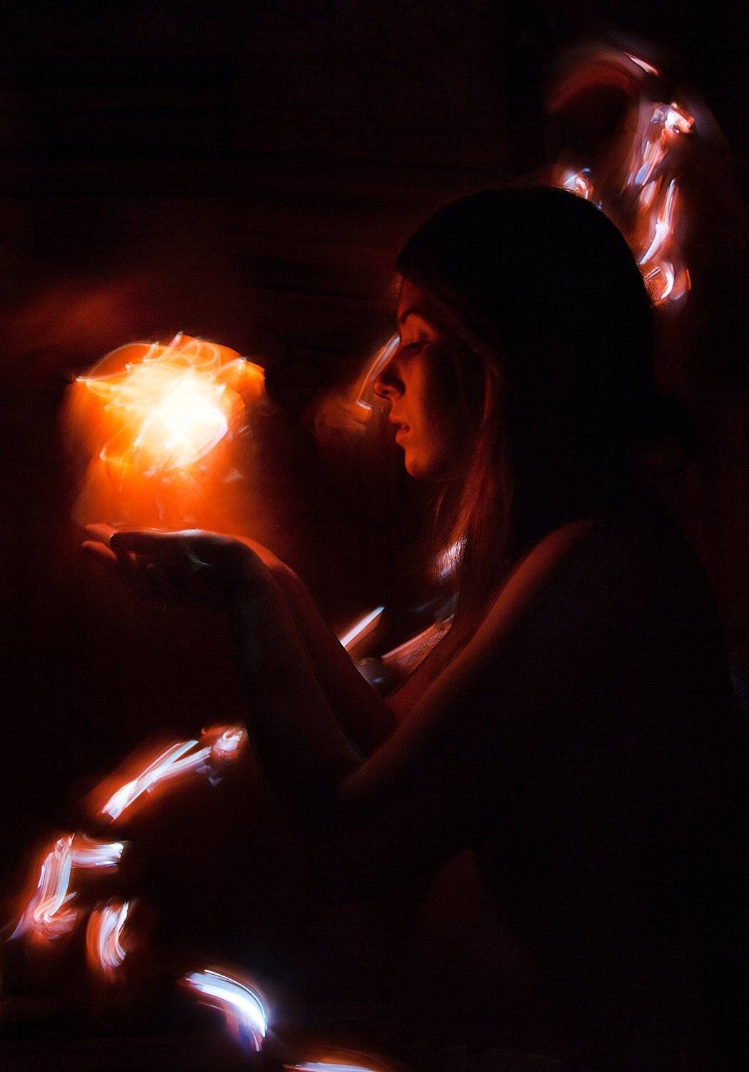 портрет, лайтпейнтинг, длинная выдержка, ночь, светоживопись, Андрей Голов