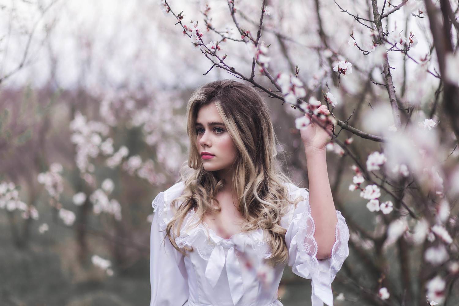девушка, весна, цветы, Биличенко Оксана
