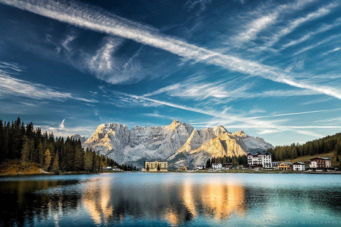 dolomiti, dolomities, italy, italia, lago, misurina, lago di misurina, summer, reflection, sunrise, light, Tomasz Wieczorek