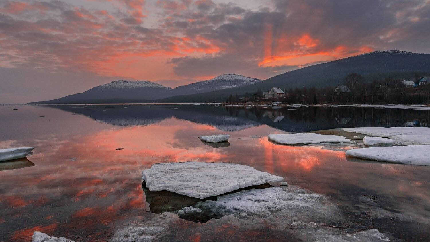 кольский, север,заполярье, колвица, весна, вечер, закат,, Роман Горячий